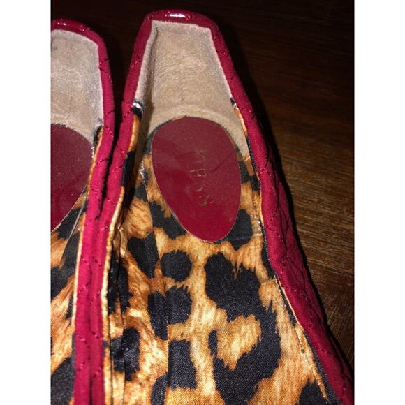 Guess Red Preppy Academia Edgy Artsy Ballet Crystal "G" Logo Flats 7.5 M - Picture 8 of 11